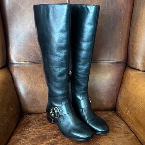 Tory Burch Black Leather Riding Boots Women’s 6